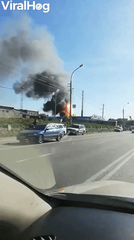 Road View Of Gas Explosion In Novosibirsk Russia GIF by ViralHog