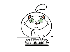 Working White Cat Sticker