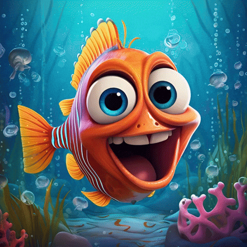Happy Fish GIF by Maryanne Chisholm - MCArtist