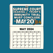 The Supreme Court's Trump immunity hearing must conclude by May 20th 
Allowing sufficient time to conclude before we cast our ballots. This is possible.