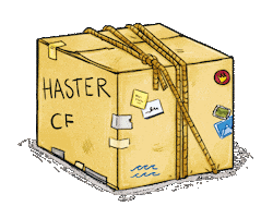 Kasse Pakke Sticker by Sara Blædel