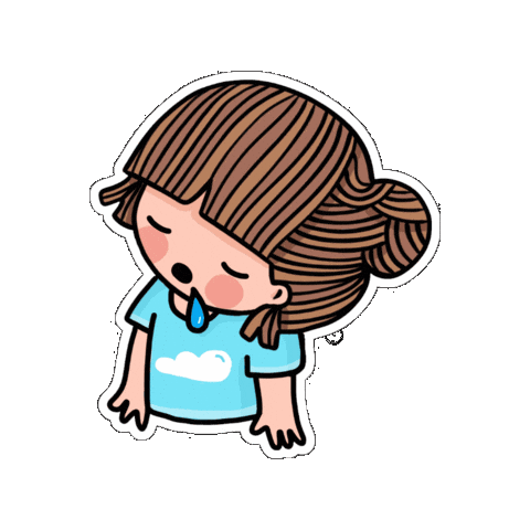 Tired Girl Sticker