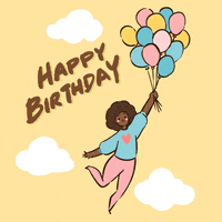 Floating Happy Birthday GIF by Hello All