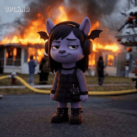 Burning House Smoke GIF