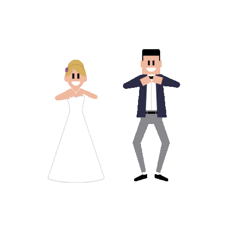 Just Married Happy Dance Sticker by Animanias