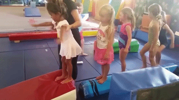 strawberries girl tumbling face plant GIF