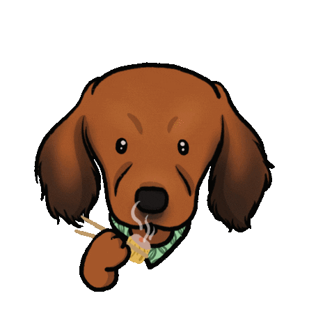 Dog Eating Sticker