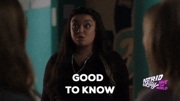 Good To Know GIF by Astrid and Lilly Save The World