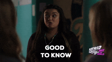 Good To Know GIF by Astrid and Lilly Save The World