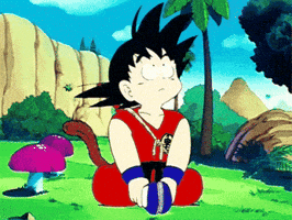 Sitting Kid Goku GIF