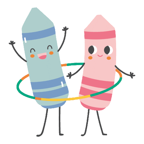 Crayon Hoola Hop Sticker by Lora Bailora