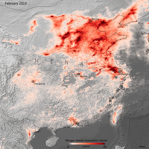 China Pollution GIF by European Space Agency - ESA