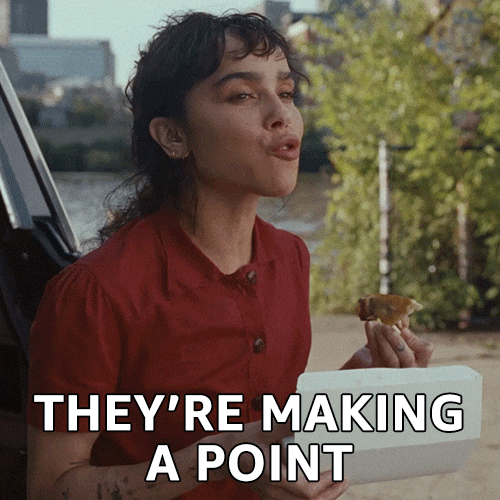 Zoe Kravitz Good Point GIF by How To Rob A Bank