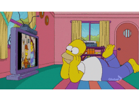 happy the simpsons GIF