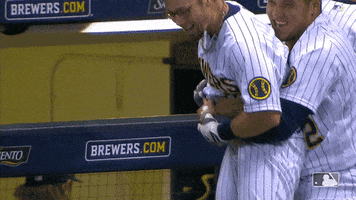 Excited Eric Sogard GIF by Milwaukee Brewers