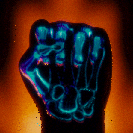 Raised Fist Waves GIF