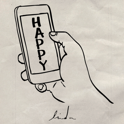 happy illustration GIF by LINDA VAN BRUGGEN