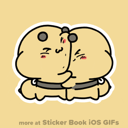 Snuggling Miss You GIF by Sticker Book iOS GIFs