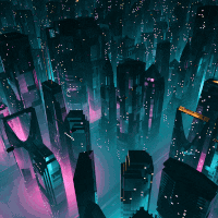 Cyberpunk city Steam Background Animated Gif & video Download link