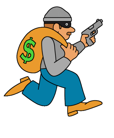 Happy Bank Robber Sticker by Jackson Gibbs