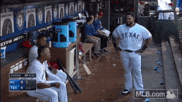 texas rangers dugout GIF by MLB