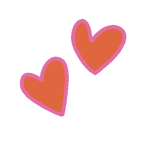 Orange Heart Sticker