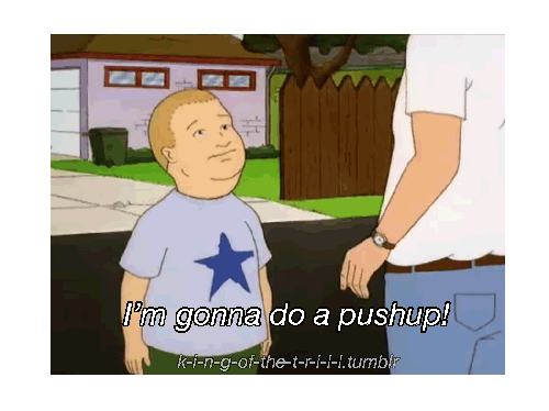 Bobby King of the Hill pushups gif