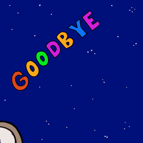 Outer Space Goodbye GIF by Ottie and Otter