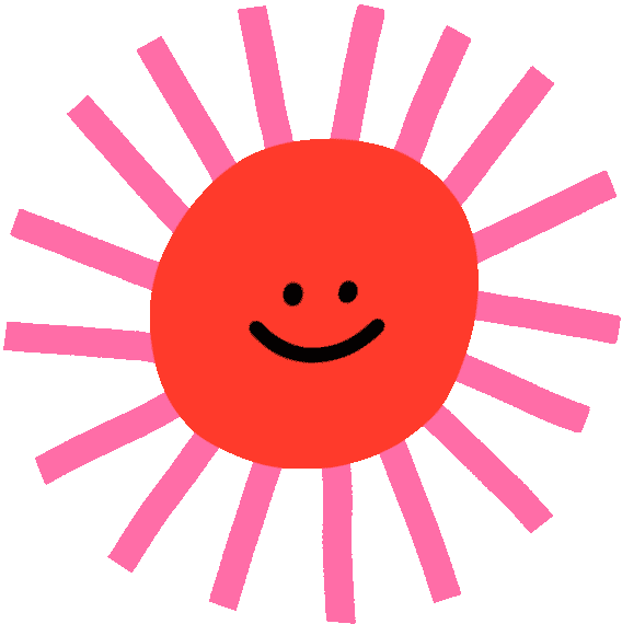 Happy Red Sun Sticker by Manjit Thapp