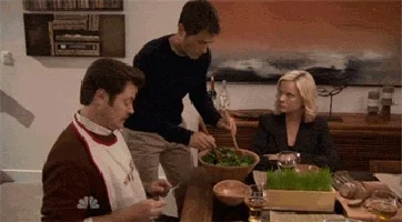 parks and recreation salad GIF