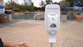 SeaWorld wash your hands wash hands hand sanitizer handsanitizer GIF