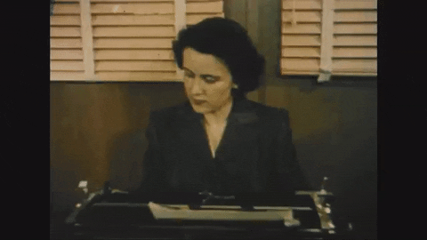 US National Archives vintage women throwback typing GIF