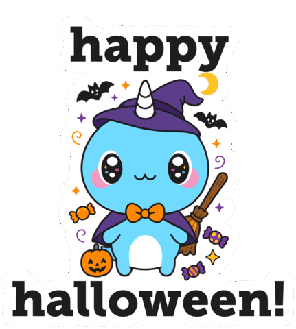 Trick Or Treat Celebration Sticker by Naru Naru