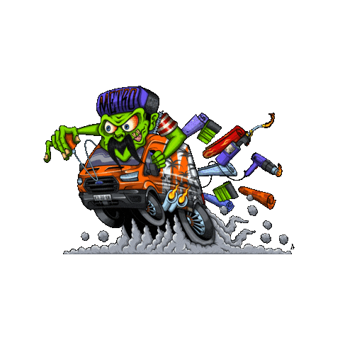 Hot Rod Car Sticker by Metro Group Miami