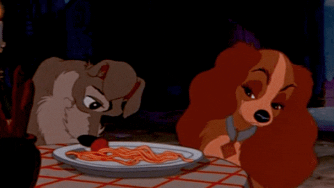 lady and the tramp meatball GIF