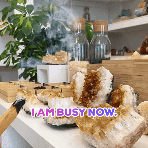 akvibes busy crystals palo santo i am busy GIF