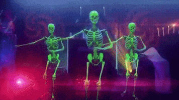skeletons dancing GIF by Super Deluxe