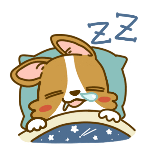 Sleepy Good Night Sticker by Lazy Corgi