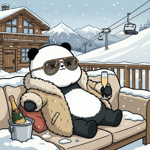 Relaxing Ski Resort GIF by Kanpai Pandas