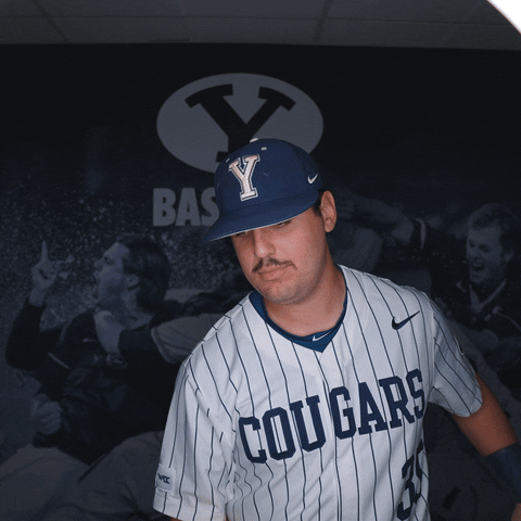I Love Baseball Kiss GIF by BYU Cougars
