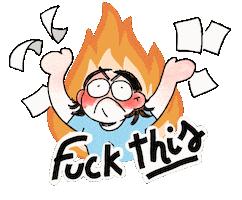 Angry Fire Sticker by ClementineToutCourt