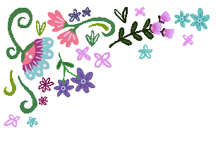 Blue Flowers Pink Sticker