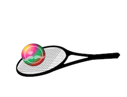 Tennis Racket Sticker by John Newcombe Tennis Ranch