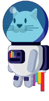 cat space Sticker by ReadyGames