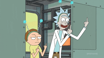 rick and morty middle finger GIF