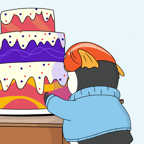 Happy Birthday Eating GIF by Pudgy Penguins