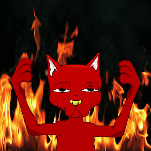 Red Cat Burn GIF by Gutter Cat Gang