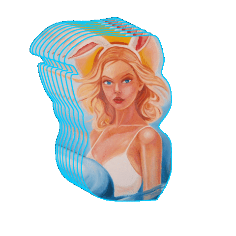 Happy Easter Bunny Girl Sticker