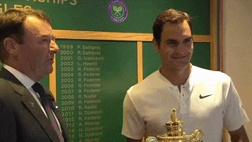 Roger Federer Trophy GIF by Wimbledon