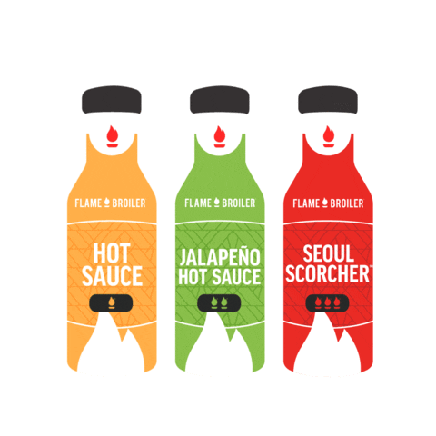 Hot Sauce Cheers Sticker by Flame Broiler